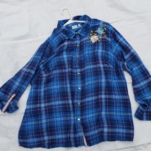 Blue and Pink Rafella Flannel